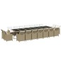 vidaXL 19-tlg. Garten-Essgruppe mit Kissen Poly Rattan Beige vidaXL 19-tlg. Garten-Essgruppe mit Kissen Poly Rattan Beige