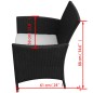 7-tlg. Garten-Essgruppe mit Auflagen Poly Rattan Schwarz 7-tlg. Garten-Essgruppe mit Auflagen Poly Rattan Schwarz