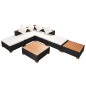 vidaXL 7-tlg. Garten-Lounge-Set mit Auflagen Poly Rattan Schwarz vidaXL 7-tlg. Garten-Lounge-Set mit Auflagen Poly Rattan Schwarz