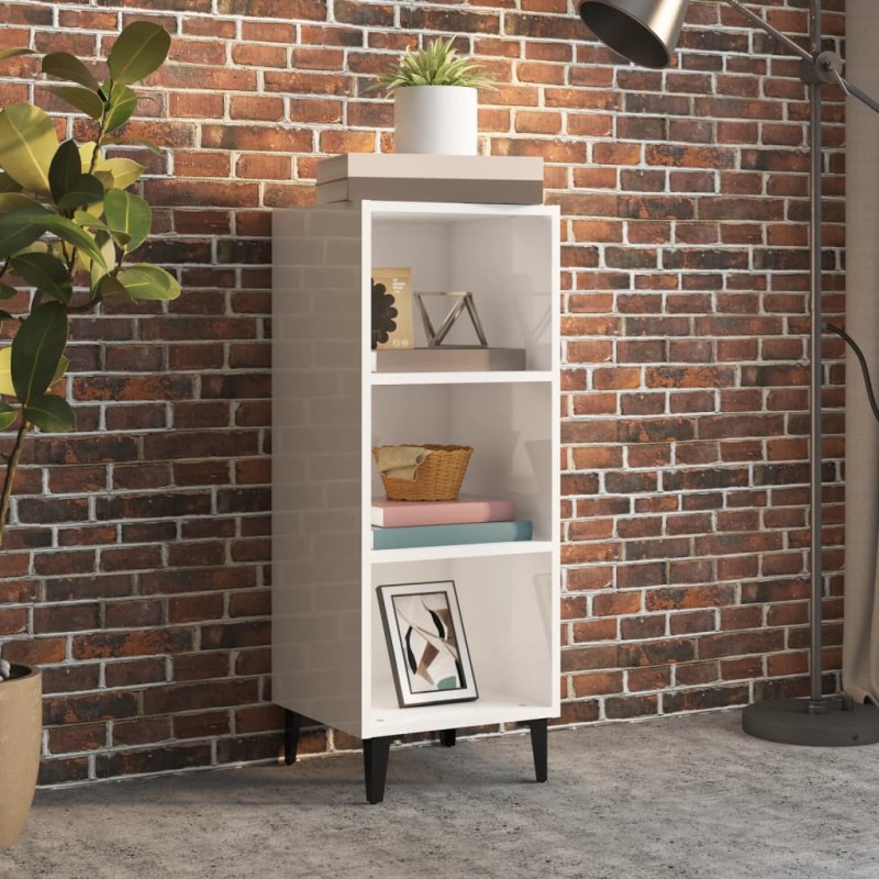 vidaXL Sideboard Hochglanz-Weiß 34,5x32,5x90 cm Holzwerkstoff vidaXL Sideboard Hochglanz-Weiß 34,5x32,5x90 cm Holzwerkstoff