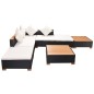vidaXL 7-tlg. Garten-Lounge-Set mit Auflagen Poly Rattan Schwarz vidaXL 7-tlg. Garten-Lounge-Set mit Auflagen Poly Rattan Schwarz