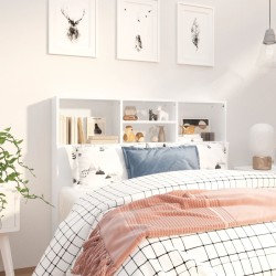 vidaXL Bett-Kopfteil mit Ablagen Weiß 120x19x103,5 cm