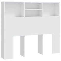 vidaXL Bett-Kopfteil mit Ablagen Weiß 120x19x103,5 cm