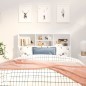 vidaXL Bett-Kopfteil mit Ablagen Weiß 120x19x103,5 cm