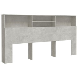 vidaXL Kopfteil mit Ablagen Betongrau 200x19x103,5 cm