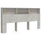 vidaXL Kopfteil mit Ablagen Betongrau 200x19x103,5 cm