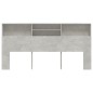 vidaXL Kopfteil mit Ablagen Betongrau 200x19x103,5 cm