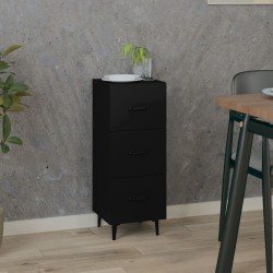 vidaXL Sideboard Schwarz 34,5x34x90 cm Holzwerkstoff