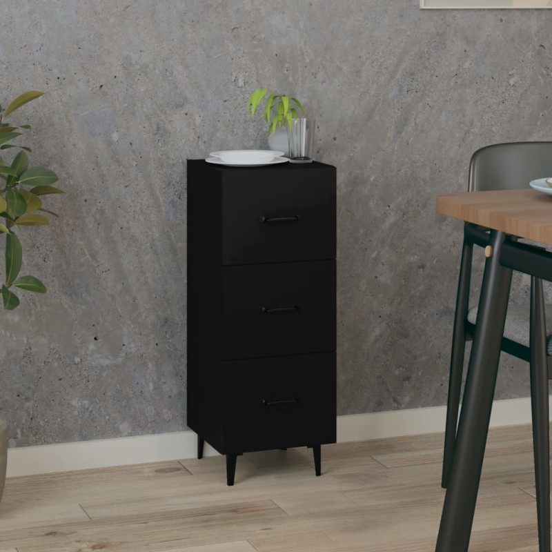 vidaXL Sideboard Schwarz 34,5x34x90 cm Holzwerkstoff vidaXL Sideboard Schwarz 34,5x34x90 cm Holzwerkstoff