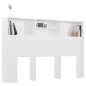 vidaXL Bett-Kopfteil mit Ablagen Hochglanz-Weiß 160x19x103,5 cm