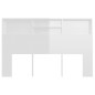 vidaXL Bett-Kopfteil mit Ablagen Hochglanz-Weiß 160x19x103,5 cm
