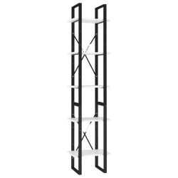 vidaXL Bücherregal 5 Fächer Weiß 40x30x175 cm Holzwerkstoff