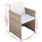 5-tlg. Garten-Essgruppe mit Auflagen Poly Rattan Beige 5-tlg. Garten-Essgruppe mit Auflagen Poly Rattan Beige