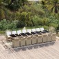 vidaXL 17-tlg. Garten-Essgruppe mit Kissen Poly Rattan Beige vidaXL 17-tlg. Garten-Essgruppe mit Kissen Poly Rattan Beige