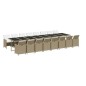 vidaXL 17-tlg. Garten-Essgruppe mit Kissen Poly Rattan Beige vidaXL 17-tlg. Garten-Essgruppe mit Kissen Poly Rattan Beige