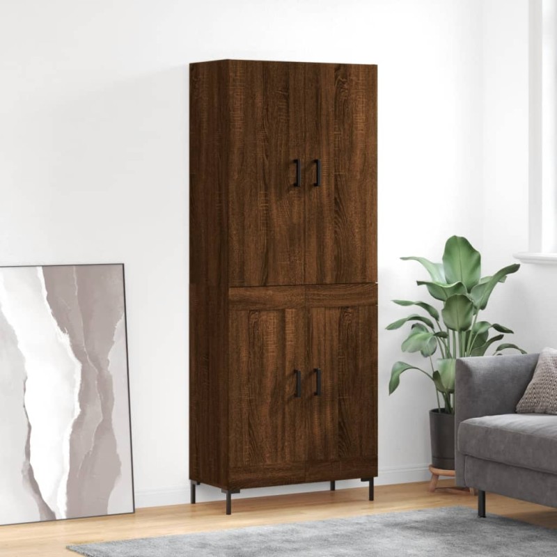 Highboard Braun Eichen-Optik 69,5x34x180 cm Holzwerkstoff Highboard Braun Eichen-Optik 69,5x34x180 cm Holzwerkstoff