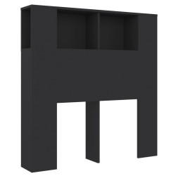 vidaXL Kopfteil mit Ablagen Schwarz 100x18,5x104,5 cm