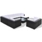10-tlg. Garten-Lounge-Set mit Auflagen Poly Rattan Schwarz 10-tlg. Garten-Lounge-Set mit Auflagen Poly Rattan Schwarz