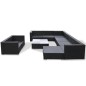 10-tlg. Garten-Lounge-Set mit Auflagen Poly Rattan Schwarz 10-tlg. Garten-Lounge-Set mit Auflagen Poly Rattan Schwarz