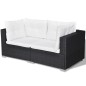 10-tlg. Garten-Lounge-Set mit Auflagen Poly Rattan Schwarz 10-tlg. Garten-Lounge-Set mit Auflagen Poly Rattan Schwarz