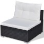 10-tlg. Garten-Lounge-Set mit Auflagen Poly Rattan Schwarz 10-tlg. Garten-Lounge-Set mit Auflagen Poly Rattan Schwarz