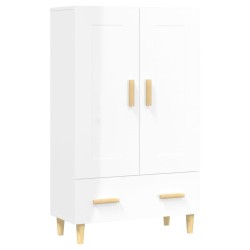 vidaXL Highboard Hochglanz-Weiß 70x31x115 cm Holzwerkstoff