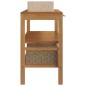 vidaXL Waschtisch Massivholz Teak mit Waschbecken Marmor Creme vidaXL Waschtisch Massivholz Teak mit Waschbecken Marmor Creme
