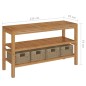 vidaXL Waschtisch Massivholz Teak mit Waschbecken Marmor Creme vidaXL Waschtisch Massivholz Teak mit Waschbecken Marmor Creme