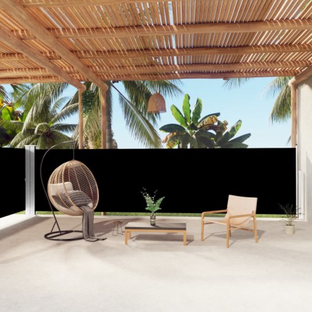 vidaXL Seitenmarkise Ausziehbar Schwarz 160x1000 cm