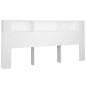 vidaXL Kopfteil mit Ablagen Weiß 220x18,5x104,5 cm