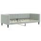 vidaXL Tagesbett mit Matratze Hellgrau 90x190 cm Samt vidaXL Tagesbett mit Matratze Hellgrau 90x190 cm Samt