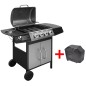 Gasgrill 4+1 Brenner Schwarz und Silbern Gasgrill 4+1 Brenner Schwarz und Silbern