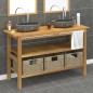 vidaXL Waschtisch mit Flussstein-Waschbecken Massivholz Teak vidaXL Waschtisch mit Flussstein-Waschbecken Massivholz Teak