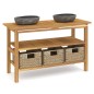 vidaXL Waschtisch mit Flussstein-Waschbecken Massivholz Teak vidaXL Waschtisch mit Flussstein-Waschbecken Massivholz Teak