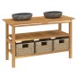 vidaXL Waschtisch mit Flussstein-Waschbecken Massivholz Teak vidaXL Waschtisch mit Flussstein-Waschbecken Massivholz Teak