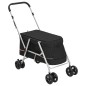 vidaXL Hundewagen Faltbar Schwarz 100x49x96 cm Leinenstoff vidaXL Hundewagen Faltbar Schwarz 100x49x96 cm Leinenstoff