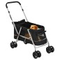 vidaXL Hundewagen Faltbar Schwarz 100x49x96 cm Leinenstoff vidaXL Hundewagen Faltbar Schwarz 100x49x96 cm Leinenstoff