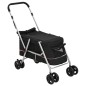 vidaXL Hundewagen Faltbar Schwarz 100x49x96 cm Leinenstoff vidaXL Hundewagen Faltbar Schwarz 100x49x96 cm Leinenstoff