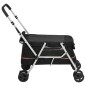 vidaXL Hundewagen Faltbar Schwarz 100x49x96 cm Leinenstoff vidaXL Hundewagen Faltbar Schwarz 100x49x96 cm Leinenstoff
