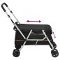 vidaXL Hundewagen Faltbar Schwarz 100x49x96 cm Leinenstoff vidaXL Hundewagen Faltbar Schwarz 100x49x96 cm Leinenstoff