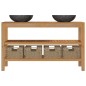 vidaXL Waschtisch Massivholz Teak mit Waschbecken Marmor Schwarz vidaXL Waschtisch Massivholz Teak mit Waschbecken Marmor Schwarz