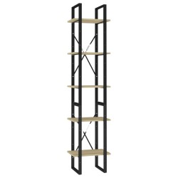 vidaXL Bücherregal 5 Fächer Sonoma-Eiche 40x30x175 cm Holzwerkstoff