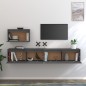 vidaXL TV-Schränke 3 Stk. Grau Massivholz Kiefer vidaXL TV-Schränke 3 Stk. Grau Massivholz Kiefer