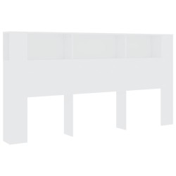 vidaXL Kopfteil mit Ablagen Weiß 200x18,5x104,5 cm
