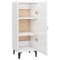 vidaXL Sideboard Hochglanz-Weiß 34,5x34x90 cm Holzwerkstoff vidaXL Sideboard Hochglanz-Weiß 34,5x34x90 cm Holzwerkstoff