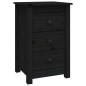 vidaXL Nachttisch Schwarz 40x35x61,5 cm Massivholz Kiefer vidaXL Nachttisch Schwarz 40x35x61,5 cm Massivholz Kiefer