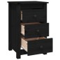 vidaXL Nachttisch Schwarz 40x35x61,5 cm Massivholz Kiefer vidaXL Nachttisch Schwarz 40x35x61,5 cm Massivholz Kiefer