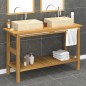 vidaXL Waschtisch mit Creme Marmorbecken Massivholz Teak vidaXL Waschtisch mit Creme Marmorbecken Massivholz Teak