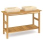 vidaXL Waschtisch mit Creme Marmorbecken Massivholz Teak vidaXL Waschtisch mit Creme Marmorbecken Massivholz Teak