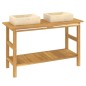 vidaXL Waschtisch mit Creme Marmorbecken Massivholz Teak vidaXL Waschtisch mit Creme Marmorbecken Massivholz Teak